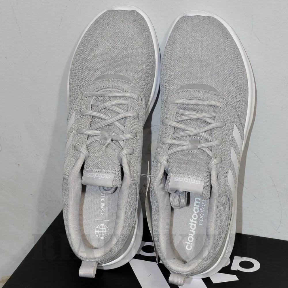 Gray adidas Ladies' QT Racer 2.0 Sneaker - Picture 7 of 9